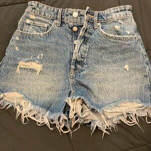 Zara high waist denim shorts